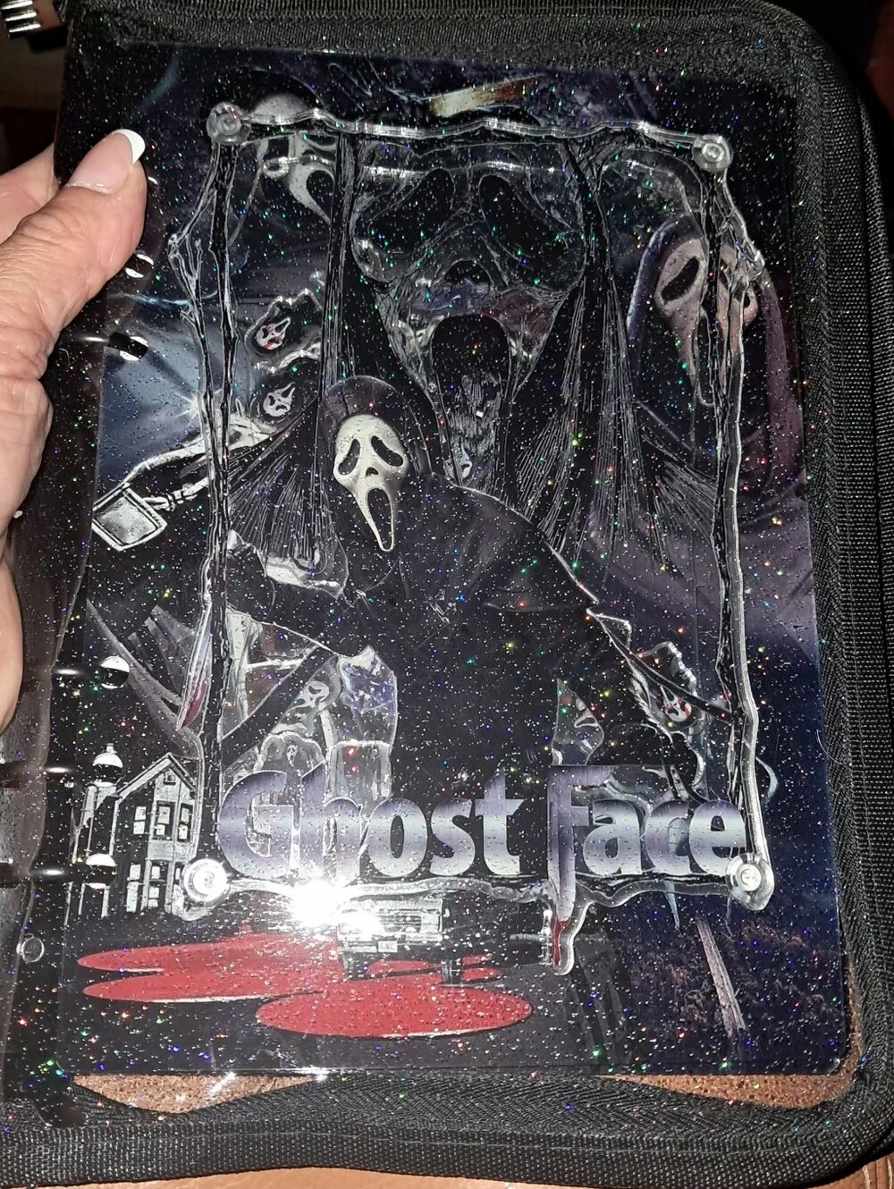 New! A5 Size GHOST FACE Acrylic Shaker Notebook